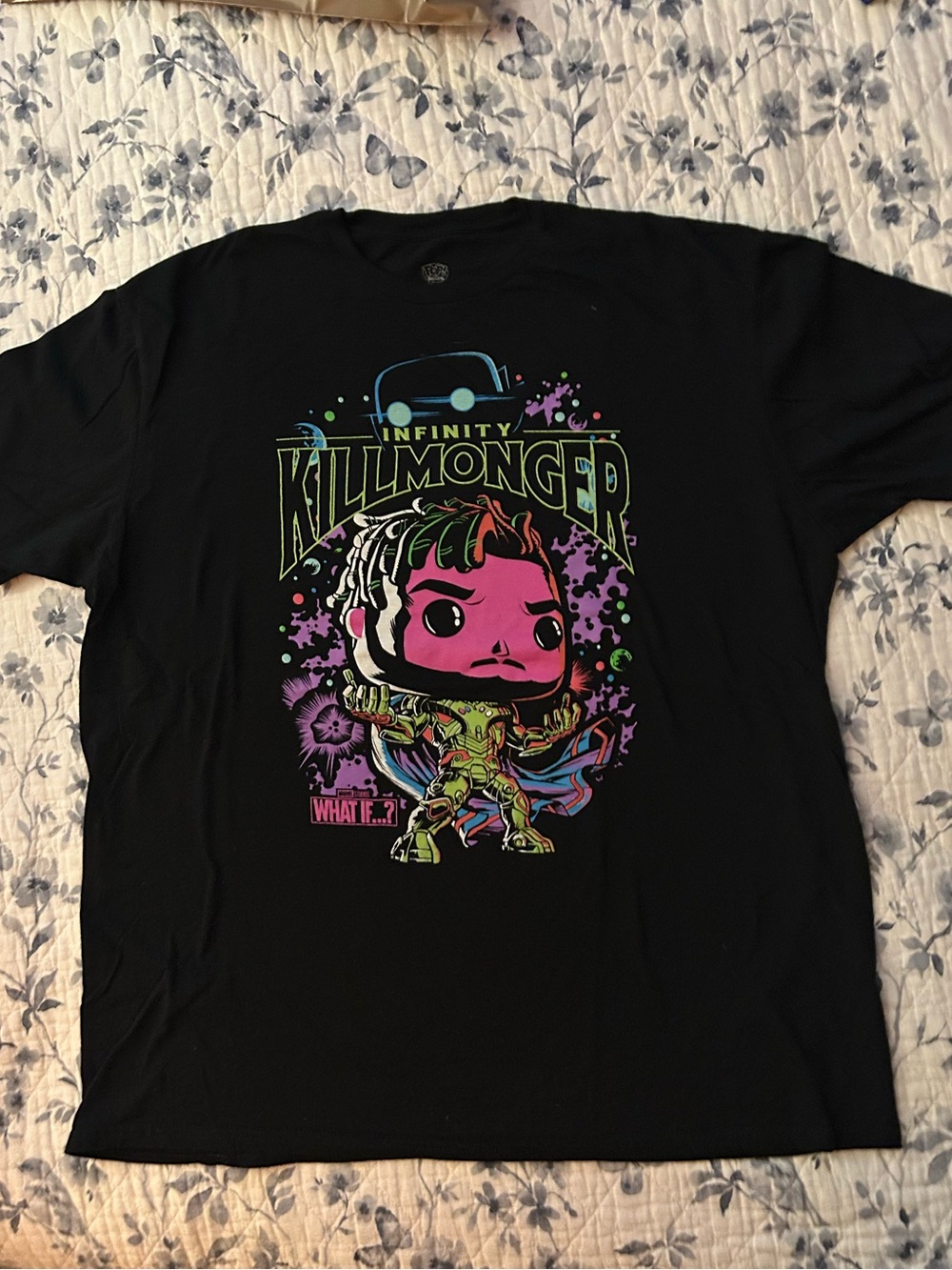 Funko Pop Tees Infinity Killmonger Graphic Shirt-Black with Neon Print Size 2XL